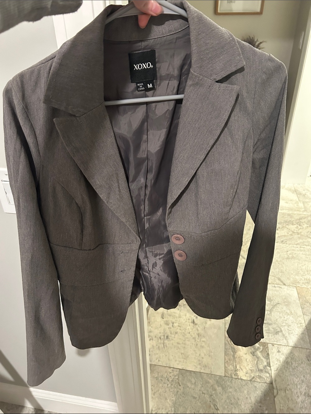 XOXO y2k Women's Charcoal Gray Fitted Blazer